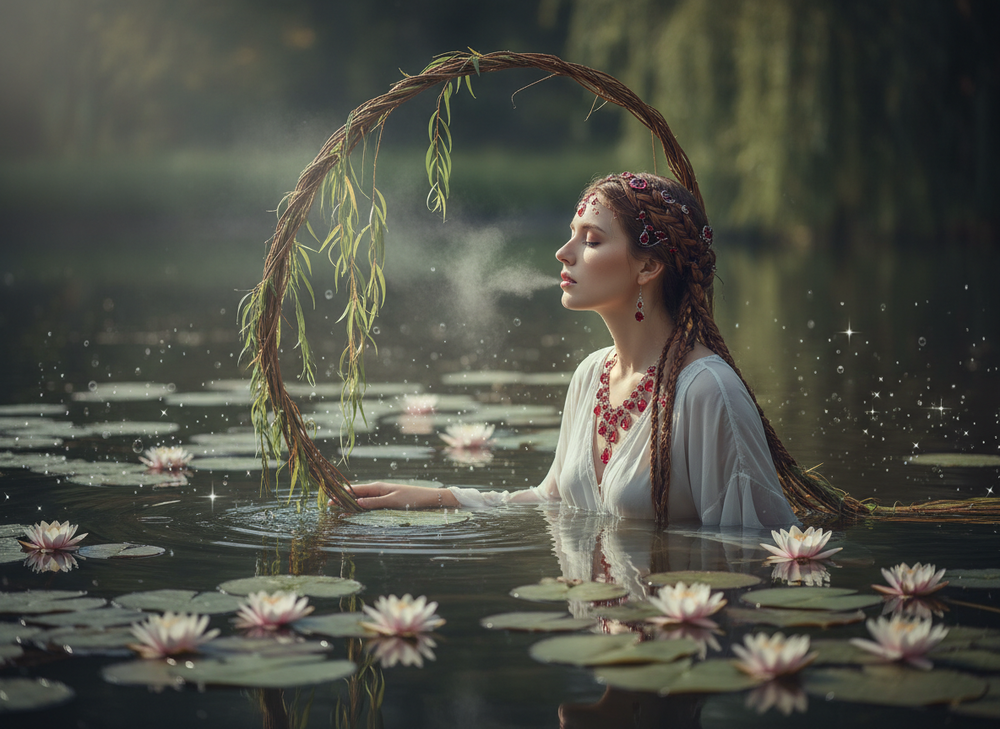 Firefly_Gemini Flash_Des tresses de saule au dessus de l'onde, des nymphéas des soleils de pluie sur  leur 566559.png